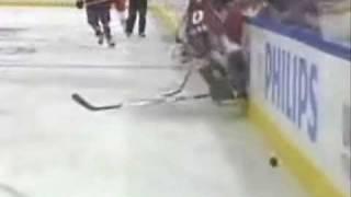 Marc Methot Huge Hip Check on Kane 11/5/2009