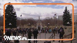 Protesters gather at Colorado State Capitol ahead of presidential address