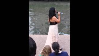 Priscilla Gutierrez singing "Gracias Adios" at San Antonio Riverwalk