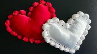 DIY Heart pillow || how to make cushion cover and pillow cover || easy cushion cover || Home decor