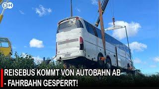 REISEBUS KOMMT VON AUTOBAHN AB - FAHRBAHN GESPERRT! #germany | SH News German