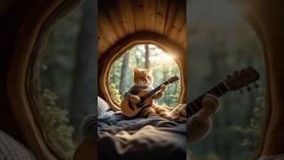Learning guitar! 기타를 배우고 있어!#cute #funny #orangecat #cat #고양이