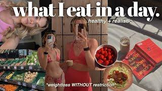 WHAT I EAT IN A DAY TO LOSE WEIGHT & build muscle *healthy + realistic*