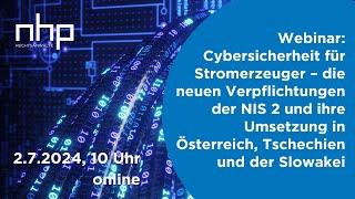 NHP Webinar - Cybersicherheit für Stromerzeuger – NIS 2