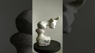 Outsider Rabbit, Marble Sculpture, Bianco Sebastian