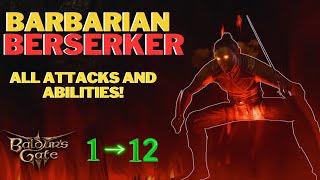 Berserker Barbarian - ALL Attacks and Abilities - Baldur's Gate 3