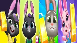 TALKING TOM GOLD RUN 1 VS 2 VS  Running Pet: Dec Rooms Run Talking Ninja Run!  Becca  VS TOM RABBIT