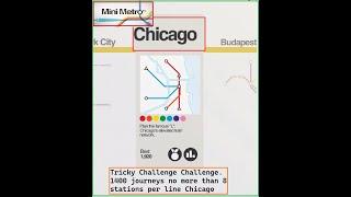 Mini Metro. Is this the hardest Challenge yet!!?? Chicago Tricky Challenge. 1400 journeys-8 stations