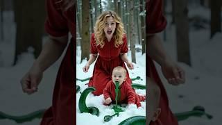 The baby ate worms  and got sick and the baby mother abandoned the poor baby in the snowy forest