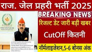 Rajasthan Jail Prahari Result 2025/jail prahari Cutoff 2025/Jail Prahari result date latest update