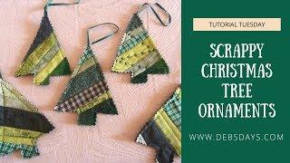 Learn How to Sew Scrappy Christmas Tree Ornaments from Fabric Scraps - DIY Project