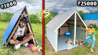 Overnight Survival Challenge || Low Budget Pvc Penal House Challenge || ₹1000 vs ₹25000  Challenge