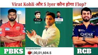 PBKS vs RCB Dream Team | Punjab Kings vs Royal Challengers Bengaluru Pitch Report & Playing11 |