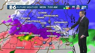 Winter storm arrives in Central Virginia Sunday evening