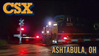 Late Night Highballing CSX Manifest - Ashtabula, OH