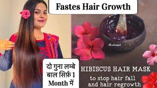 HOMEMADE HIBISCUS HAIR MASK FOR STREAM HAIR GROWTH || No Hair-fall || No Dandruff || No Grey Hair