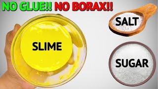 SUGAR & SALT SLIME ONLY NO GLUE NO BORAX/HOMEMADE SLIME/DIY FLUFFY SLIME/MakingSlimeWithoutGlueBorax