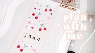 June 2024 bullet journal setup | plan with me | cherry theme 