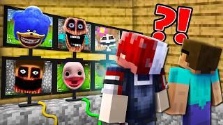 WE CAUGHT SCARY MONSTERS ON HIDDEN CCTV CAMERA IN MINECRAFT !! 