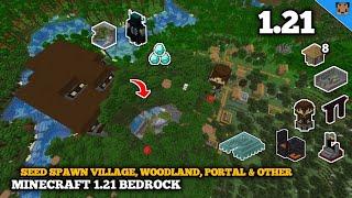 [Bedrock Seed] Minecraft 1.21 Seed - Spawn village, Woodland Mansion & Other - Minecraft bedrock