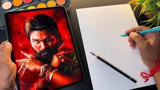 Draw With Me - Pushpa 2 Drawing,  Allu Arjun Drawing, Outline Tutorial 