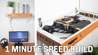 Shelf PC speed build in 1 minute (or so) || DIY PC case