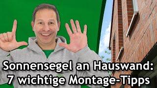 Sonnensegel auf Terrassen: 7 Profi-Tipps zur sicheren Befestigung an der Hauswand | FAQ ️ Pina