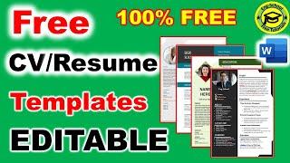 Free CV Template Downloads! MS Word & Google Docs | Resume