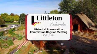 Historical Preservation Board Meeting - 10/21/2024