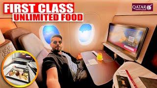 The Complete QATAR Airways A350 FIRST CLASS experience with LUXURY DINING |