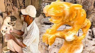 Incredible Worker Made Wild Tiger in Natural Mango Stone