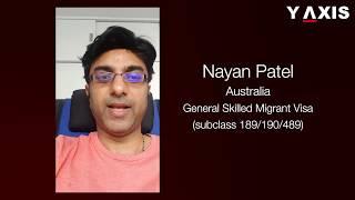 Y-Axis Client Nayan Patel Testimonial on #Australia General Skilled Migrant Visa || Y-Axis Reviews