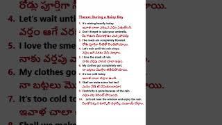 Part 62 - During a Rainy Day #RainyDayEnglish #SpokenEnglishTelugu #SreeSatyamEnglish #MonsoonMood