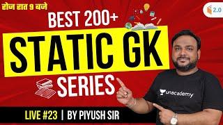 Best 200+ STATIC GK SERIES | Day-23 | GK | wifistudy 2.0 | Piyush Singh