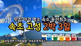 [속초여행] 동선낭비 없는 2박3일 여행코스 / 속초 고성에 반드시 가봐야할 여행지 / 설악산 강원도 단풍여행 영금정 청초수물회 화진포 바다정원 속초아이 아야진 소노펠리체델피노