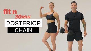 Fit in 30: Posterior Chain Dumbbell Workout | Back, Glutes, Hamstrings & Calves (30 Minutes)