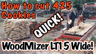 DIY Cookie wall cutting on WoodMizer LT15 Wide Head sawmill, Cypress Cookies for wall decorations