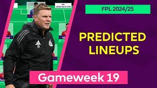 Gameweek 19 : Team by Team Predicted Lineups | Fantasy Premier League 2024/25 | FPL