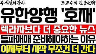 [유한양행 주가 조교수] 렉라자보다 더 중요한 뉴스 돌파매매 준비해야 하는 이유 이제부터 시작 무조건 더 갑니다