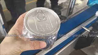 Máquina de sellado de latas PET de botella cuadrada con boca redonda