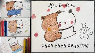 Dudu bubu drawing I bubu dudu cartoon kaise banaye I cute couple sticker drawing easy #dudububu