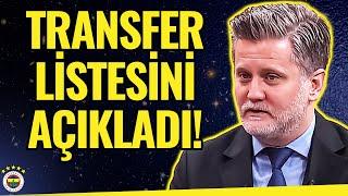 Fenerbahçe Hangi Bölgelere Transfer Yapacak? Volkan Demir Transfer Listesini Açıkladı...