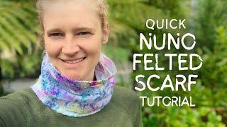 How to Make a Wet Felted Nuno Scarf Neck Warmer Fast, Easy & Fun! Beginner Style Step-by-Step