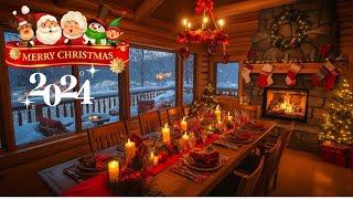 Cozy Beautiful Christmas Ambience – Relaxing Soft instrumental Music, Crackling Fireplace