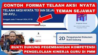 CONTOH FORMAT TELAAH AKSI NYATA TEMAN SEJAWAT UNTUK BUKTI DUKUNG PENGELOLAAN KINERJA PMM