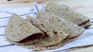 نان جو خانگی به نرمی لواش بدون آرد گندم  Flourless Oatmeal Soft & Healthy Flat Bread