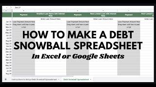 How to Make a Debt Snowball Spreadsheet in Excel and Google Sheets