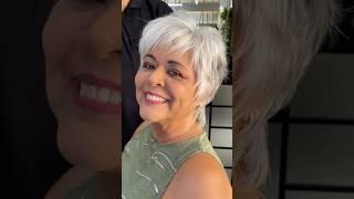 Pixie with elongation at the back after 60 years #haircut #pixie  #hairstyle
