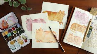 Cute Cat Journal Spots TUTORIAL | Watercolor For Journalers