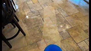 Unbelievably Dirty Stone Floors! Travertine Restorative Deep Cleaning!